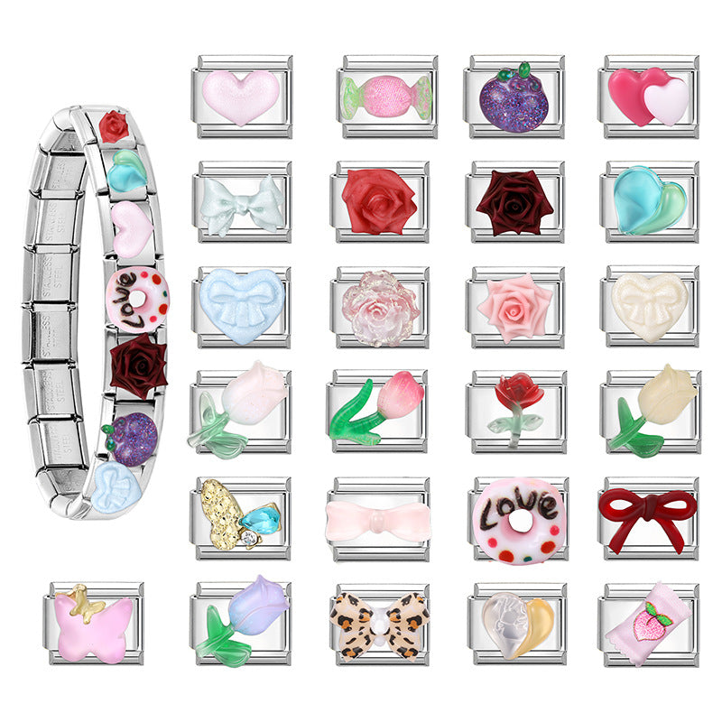 Wholesale Italian Charm Bracelet 9mm DIY Splicing Cute Creative Stainless Steel Composable Bracelet