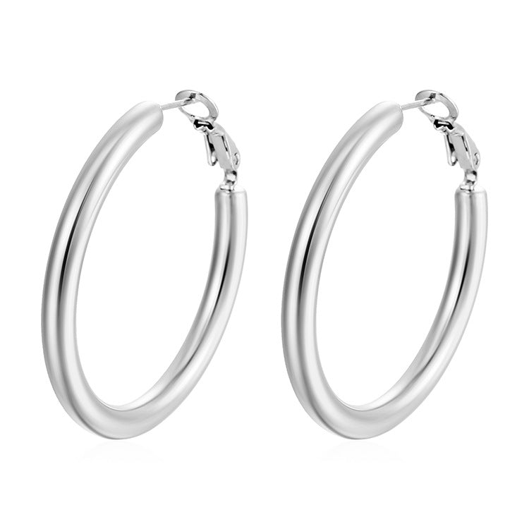 Wholesale Round Exaggerated Solid Stainless Steel 18K Gold Plated Earrings ACC-ES-MuShan018