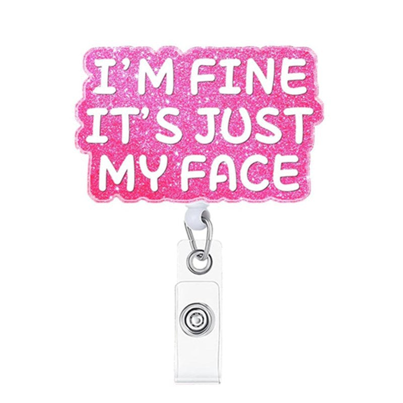 Wholesale Acrylic Glitter Heart Doctor Retractable Rotating Badge Reel Keychain ACC-KC-LingYu003