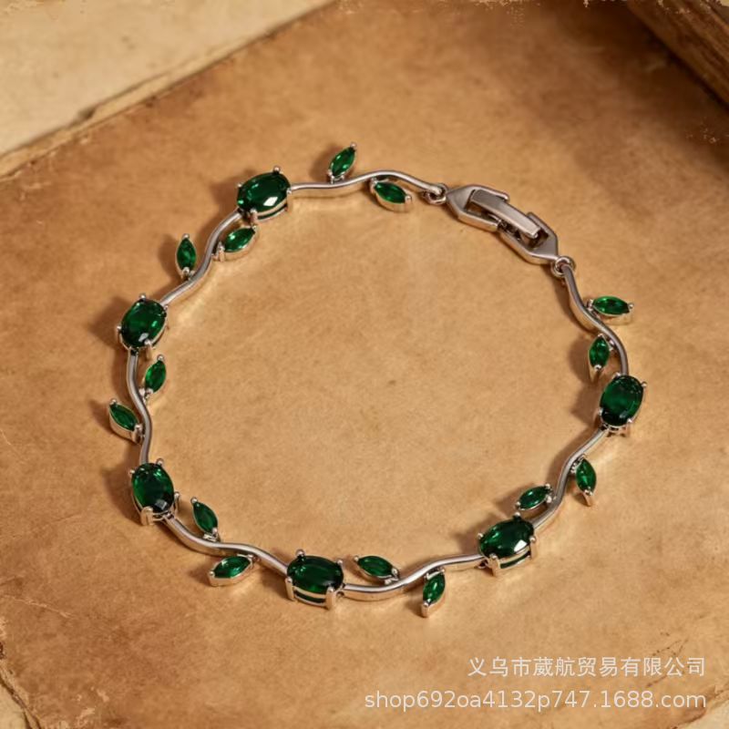 Wholesale Alloy Colorful Zircon Branches Bracelet,  Fashionable European Style Jewelry for Boutique Resale