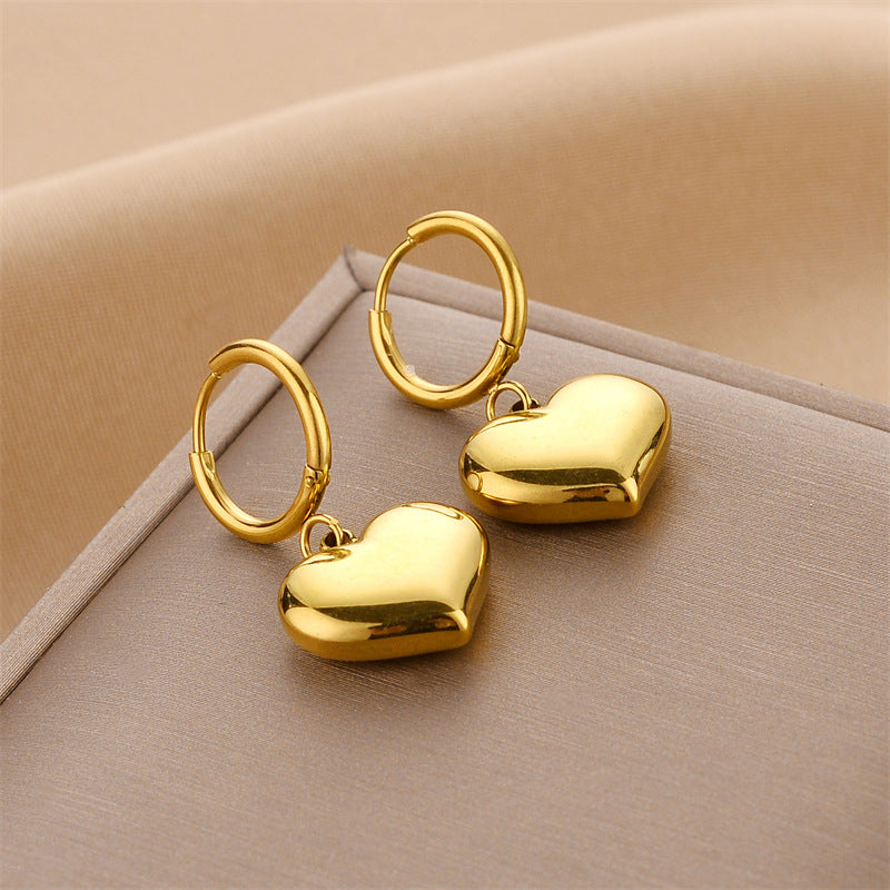 Wholesale Golden Rose Gold Steel Color Titanium Steel Earrings ACC-ES-HaoWen013