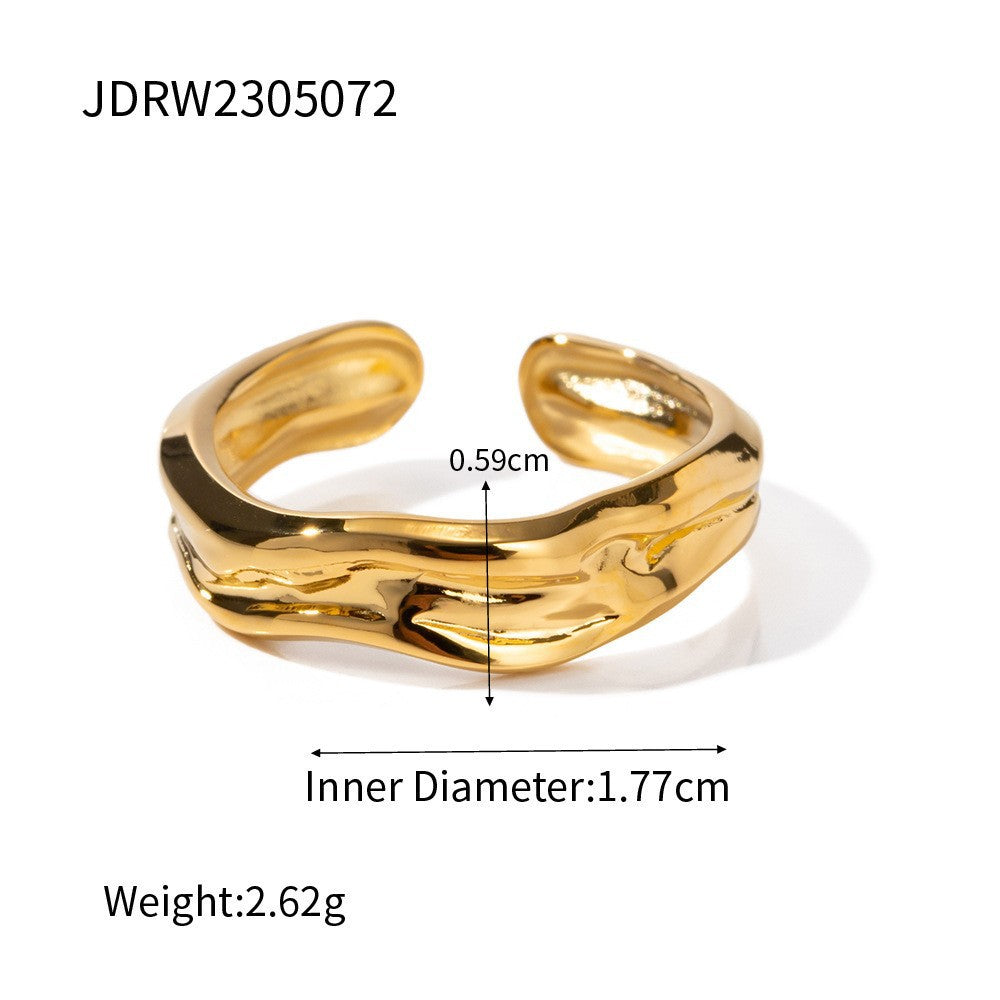 Wholesale Stainless Steel Electroplated Retro Heart Ring - Trendy Everyday Wear Gift for Women
