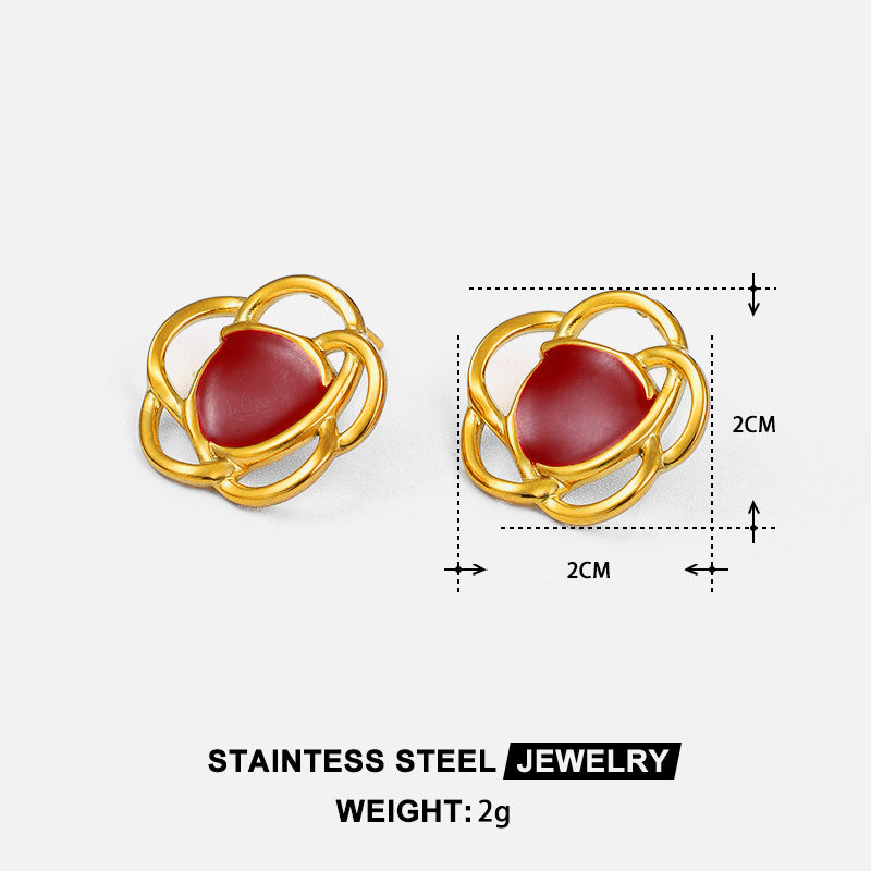 Wholesale Ocean Conch Rhinestone Pearl Earrings Stainless Steel Statement Ear Studs Fashion Accessory