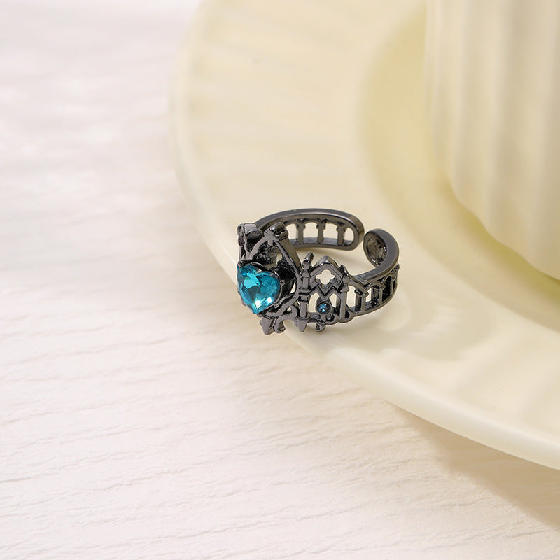 Wholesale Gothic Style Cross Crown Love Ring Vintage Ring Open Adjustable Ring ACC-RS-YunJin006
