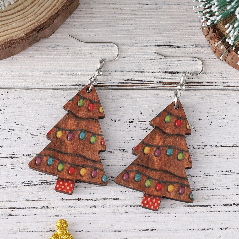 Wholesale Christmas lights Christmas tree pendant earrings