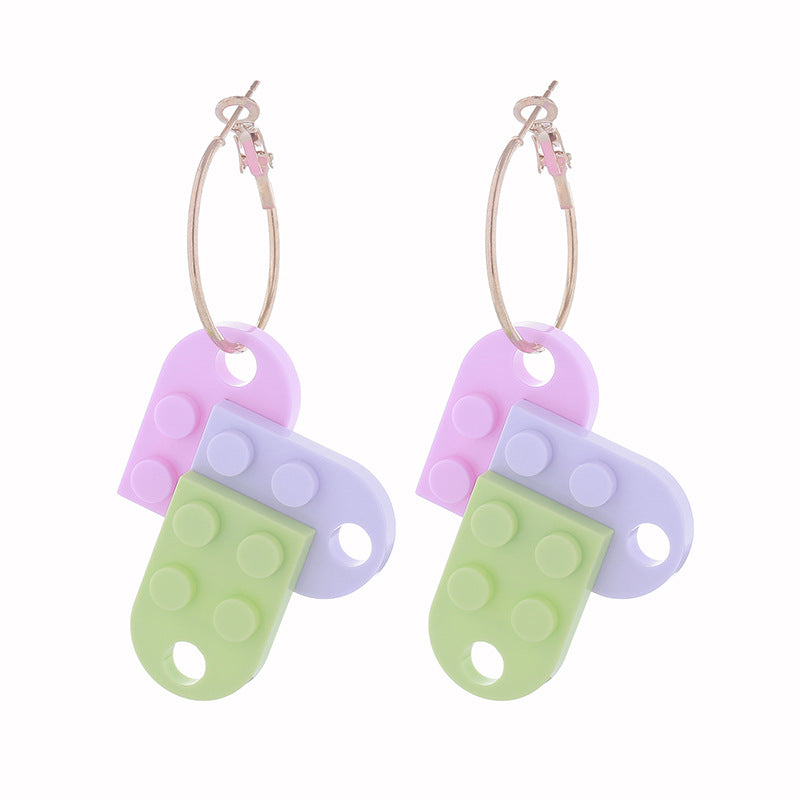 Wholesale  Creative Splicing Geometric Earrings