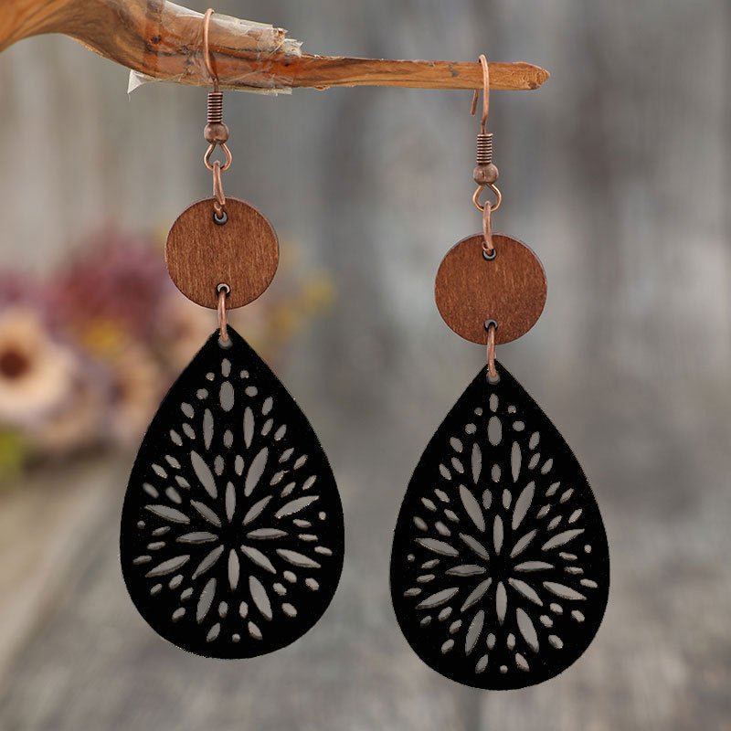 Wholesale Bohemian Retro Multi-Color Drop Leather Earrings Fashion Accessory for Party Gift