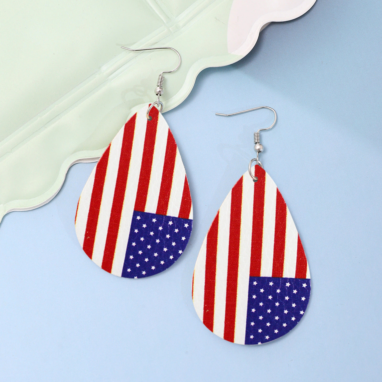Wholesale Independence Day leather earrings