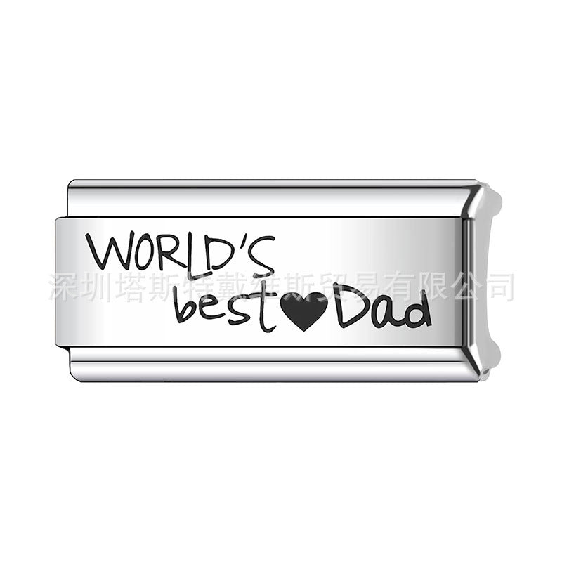 Wholesale   Italian Charm Bracelet 9mm DIY Home Laser Engraving Long Series Creative Stainless Steel Composable Bracelet