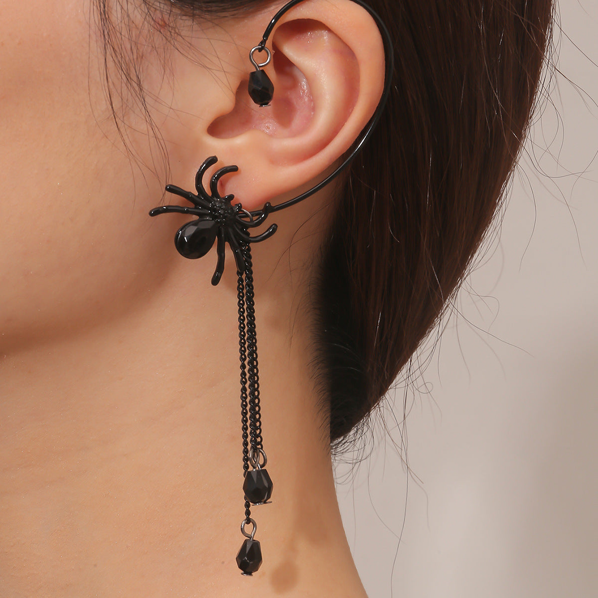 Wholesale Halloween Gothic Style Skull Earrings Long Tassel Alloy Earrings ACC-ES-JunJie001