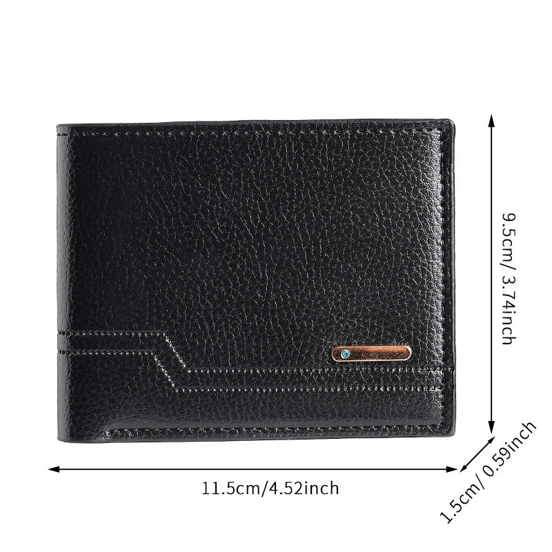 Wholesale Men S Black Faux Leather Wallet Pebble Texture Multi Card Large Capacity Casual Fashion Accessory For Daily Use Or Resale