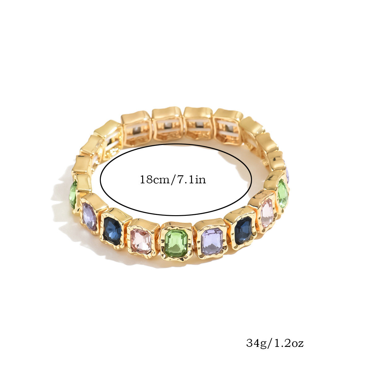 Wholesale  alloy color square diamond temperament bracelet