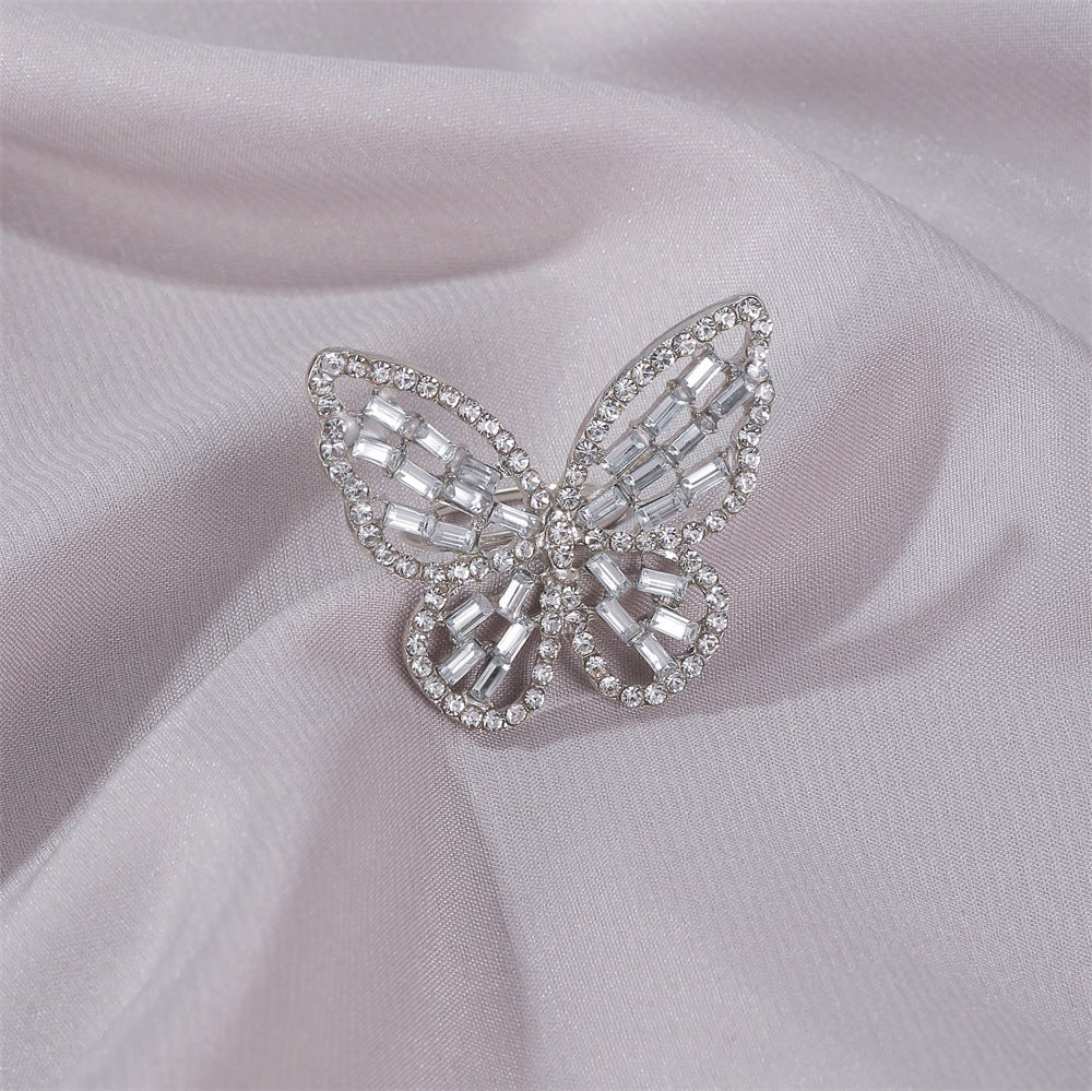 Wholesale Three copper and diamond butterfly rings
