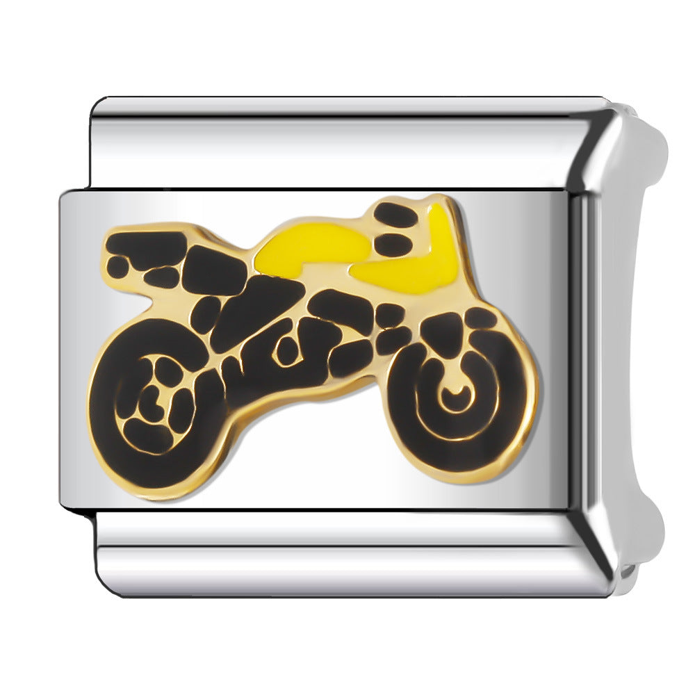 Bracelet de charme italien en gros de 9 mm Série d'avion à boule de bricolage Bracelet composable en acier inoxydable