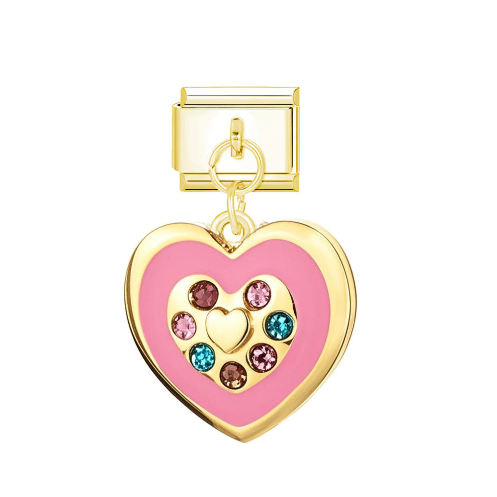 Wholesale  Italian Charm Bracelet 9mm DIY  Letter Heart  Creative Stainless Steel Composable Bracelet