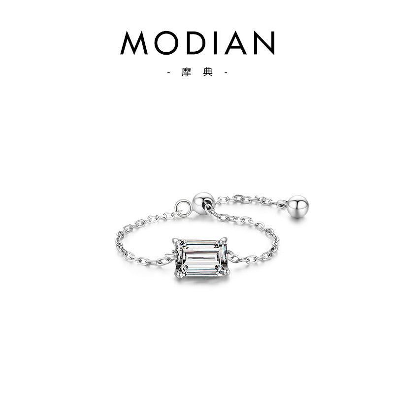 Wholesale S925 Silver Zircon Ring Open Adjustable Ring ACC-RS-MoDian004