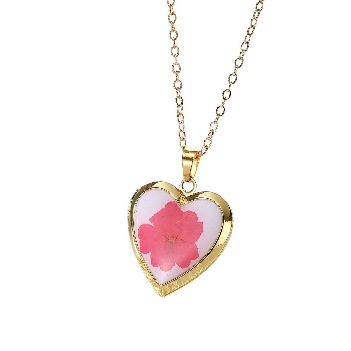 Wholesale Bohemian Resin Pendant Necklace With Dried Flowers Heart Photo Locket Style Fashion Accessory For Boutique Resale