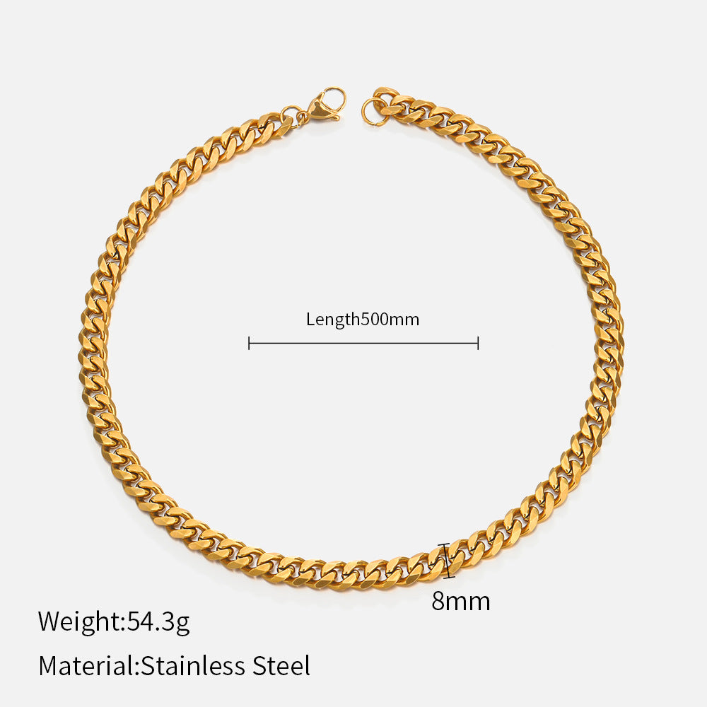 Wholesale Cuban Gold-Plated Stainless Steel Necklace