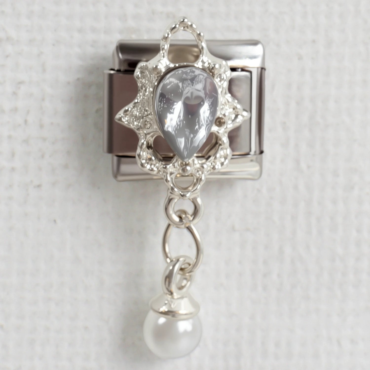 Wholesale 5pcs/ pack Makeup &  Accessories Enamel Italian Charms Single Section Creative Stainless Steel Composable Bracelet