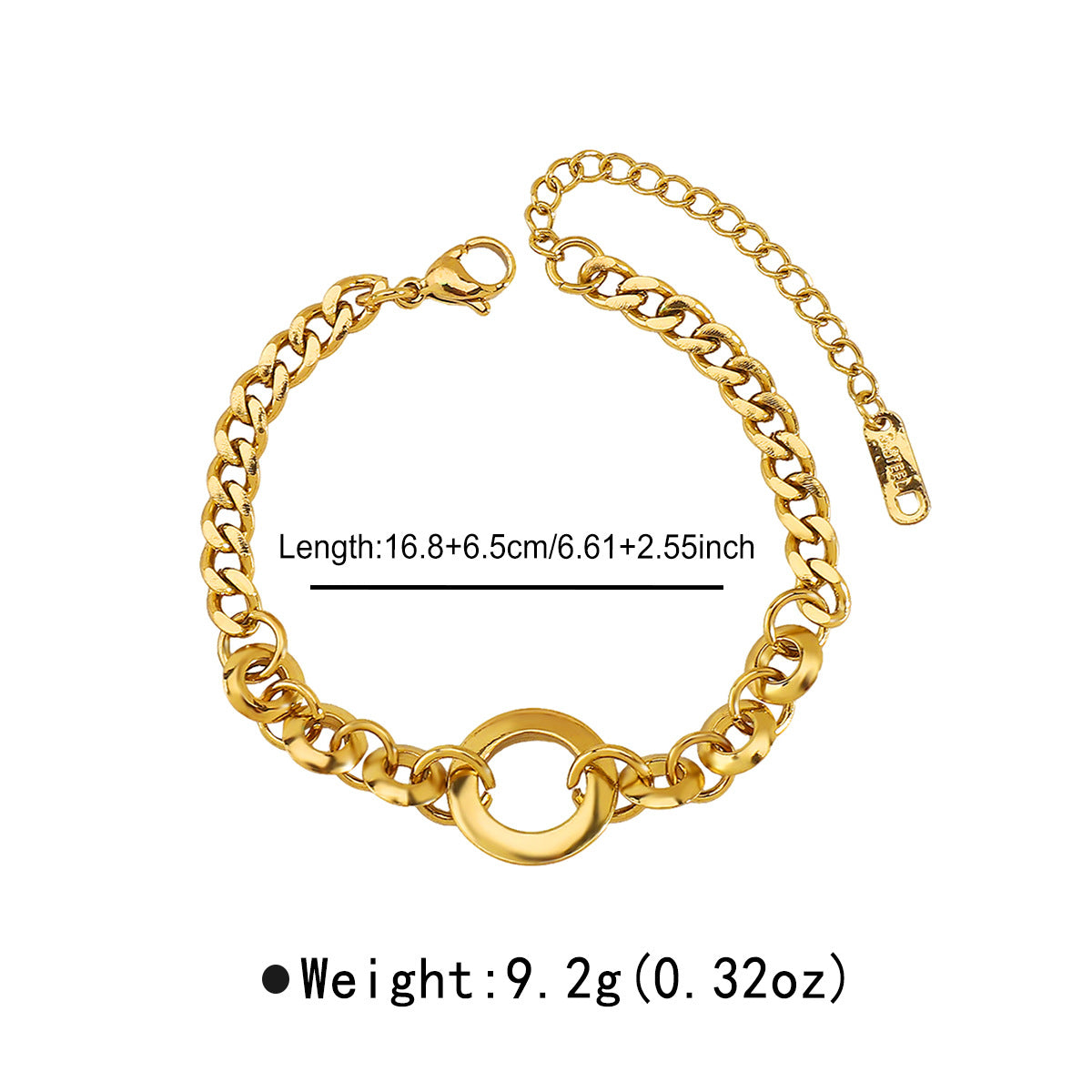 Wholesale  Fashionable New Geometric Stainless Steel Chain Bracelet Retro Ins Style