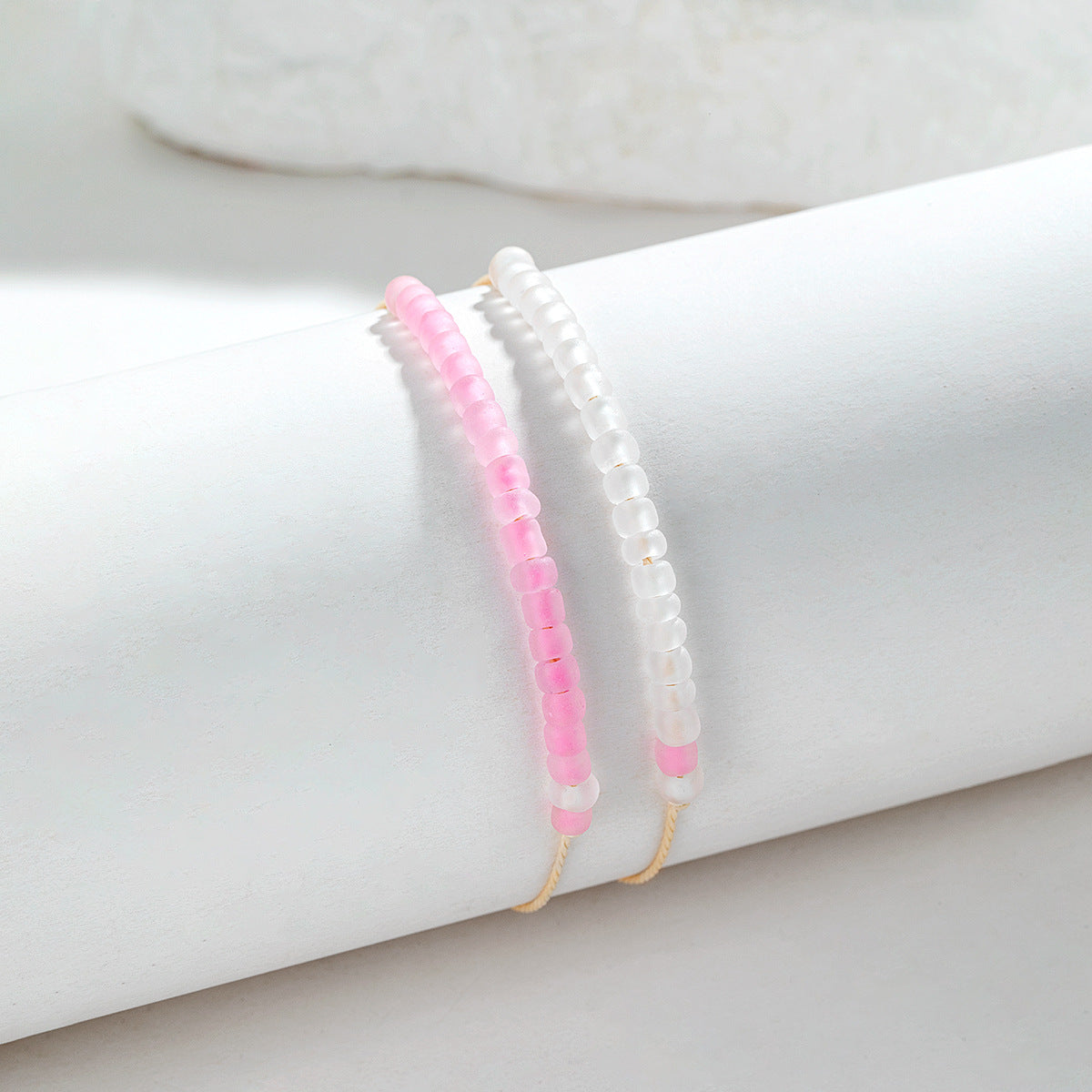 Wholesale Luminous Rice Beads Braided Adjustable Women's Card Bracelet