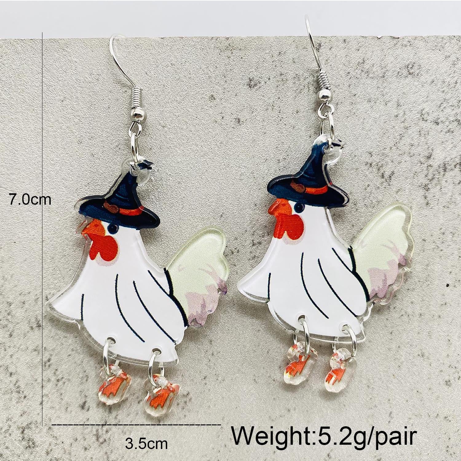 Wholesale Halloween Christmas Rooster Acrylic Earrings ACC-ES-ChenY053