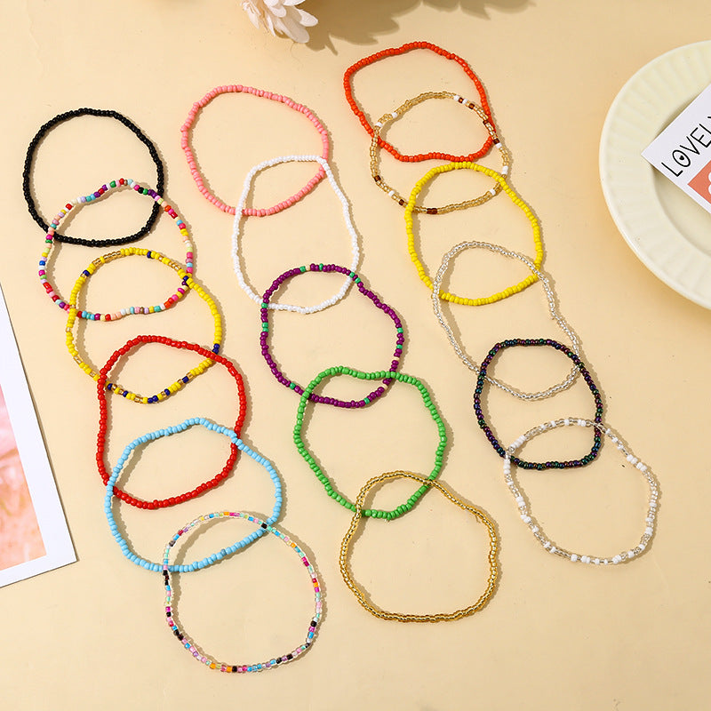 Wholesale Boho Style Glass Bead Bracelet Anklet Unisex Jewelry Accessory for Everyday Wear