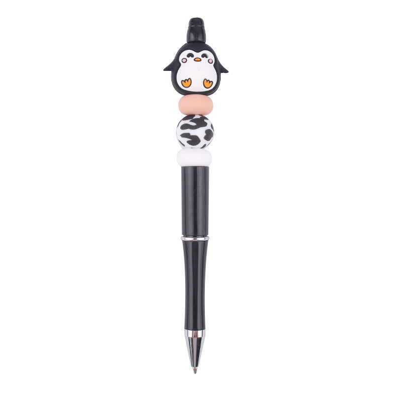 Wholesale beaded pen DIY creative handmade cartoon 3D animal silicone gum beaded pen