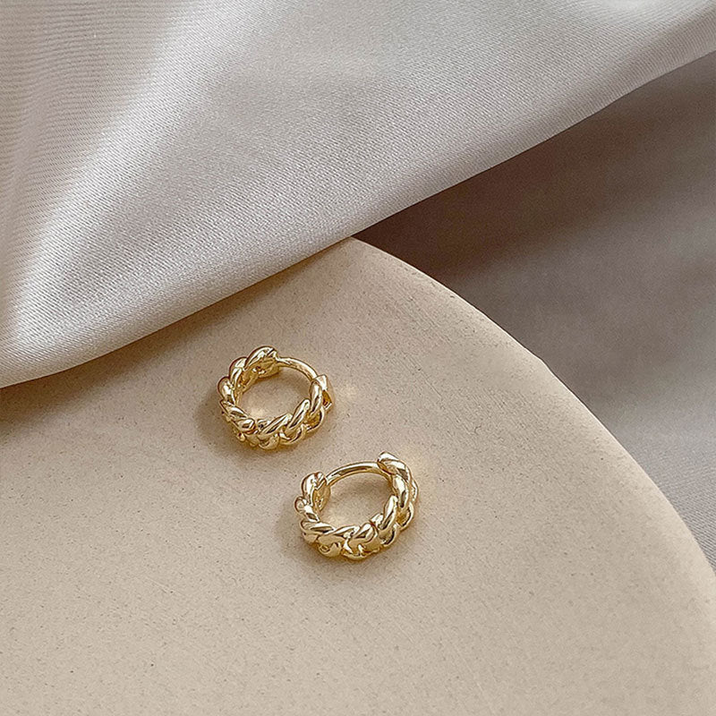 Wholesale light luxury chain twist circle earrings