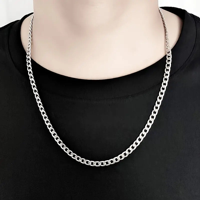 Wholesale Stylish Men S Hip Hop Cuban Necklace Titanium Steel Jewelry Accessory