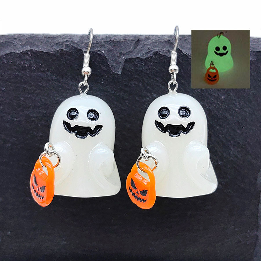 Wholesale Halloween Resin Pendant Luminous Earrings Necklaces ACC-NE-Xizhao001