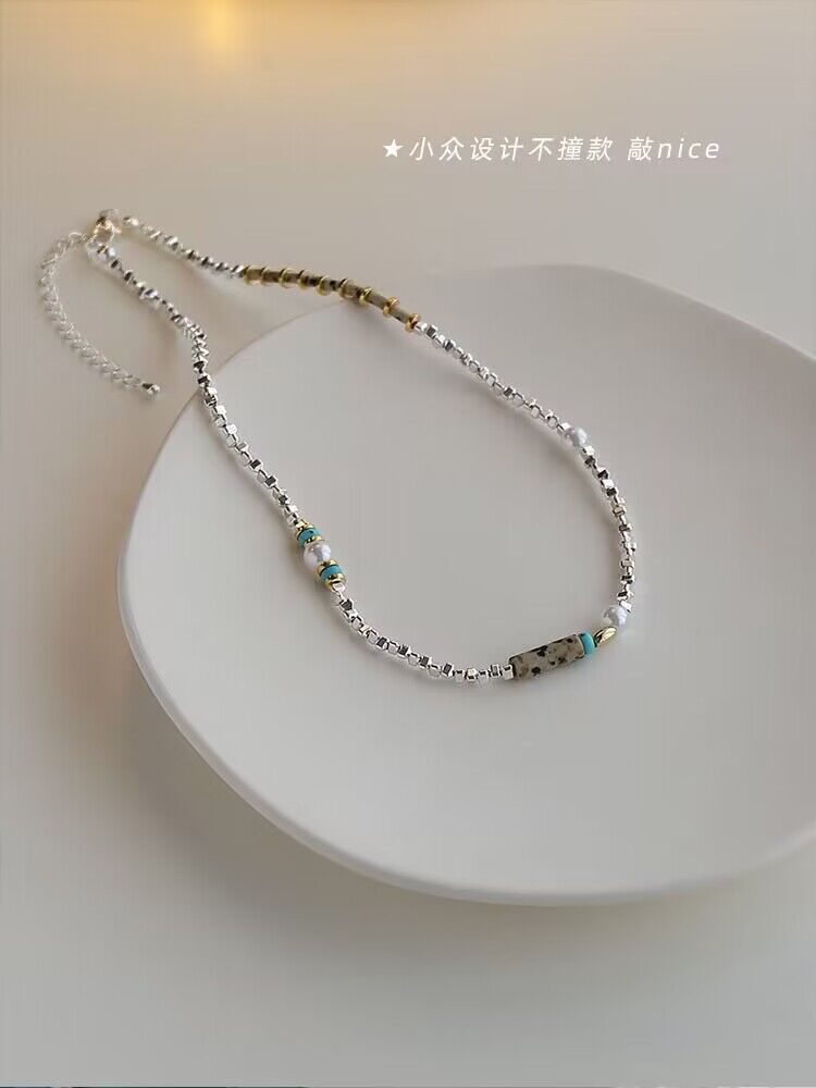 Wholesale Fashion Niche Broken Silver Pearl Necklace Clavicle Chain Choker Necklace ACC-NE-Mengx001