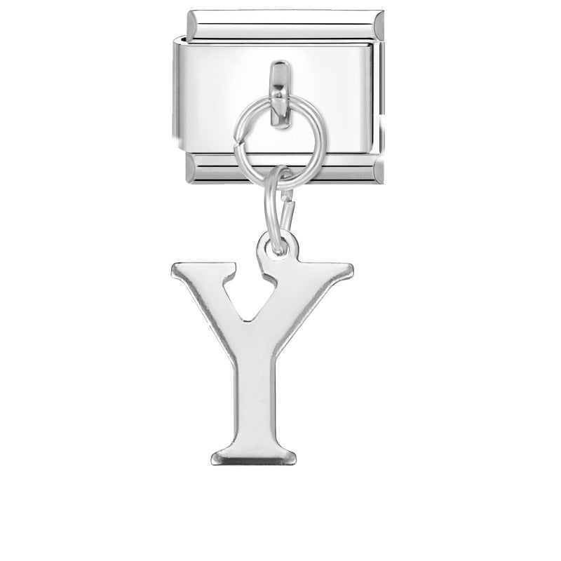 Wholesale 9mm Italian Charm Starter Bracelets DIY Letter Pendant Stainless Steel Composable Bracelet