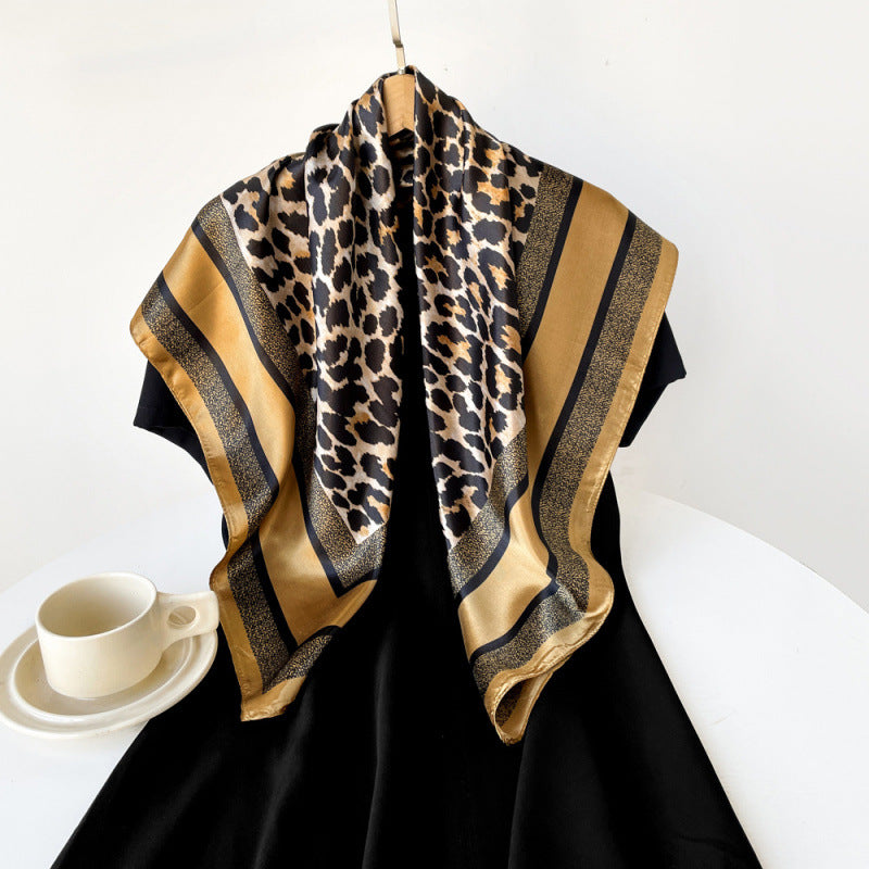 Wholesale leopard scarf 90cm large square scarf