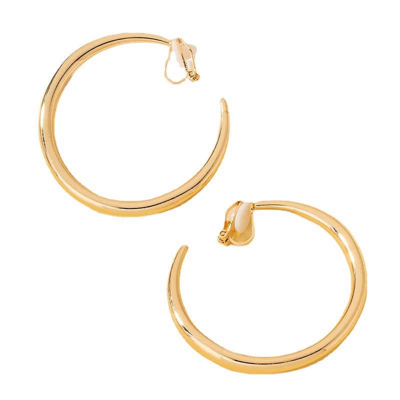Wholesale Minimalist Gold Hoop Ear Clips,  Alloy Fashion Accessory,  Boutique Resale Gift