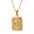 Wholesale  18K gold square brand stainless steel letter pendant necklace