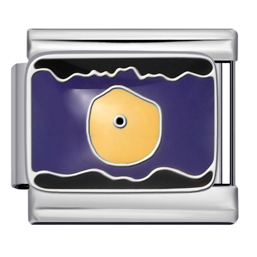 Wholesale 2pcs/pack  Italian Charm Bracelet 9mm DIY Splicing Creative Pattern Stainless Steel Composable Bracelet