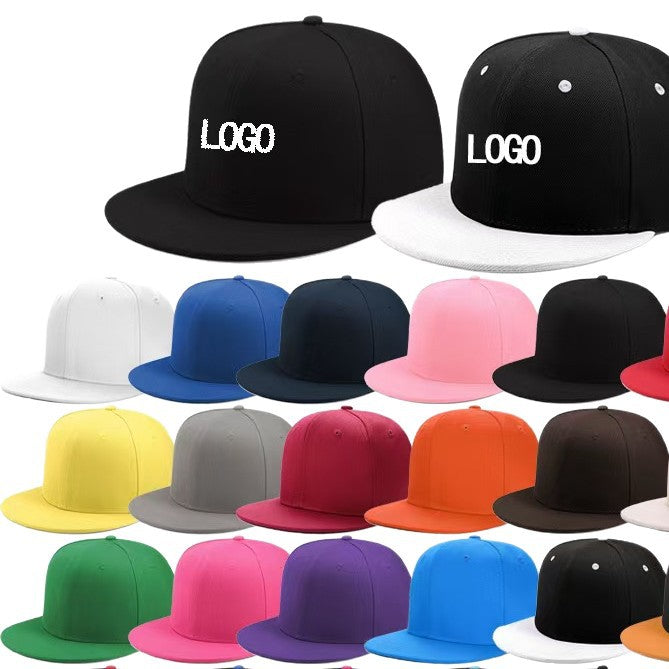 Wholesale Fashion Six Panel Hard Top Flat Brim Hip Hop Baseball Cap Unisex Streetwear Summer Casual Hat