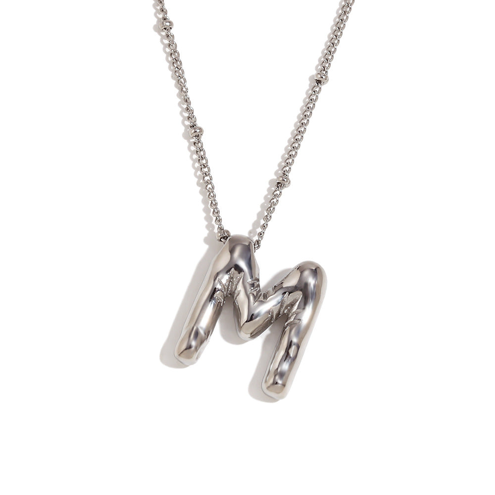 Wholesale Stainless Steel Plated 18K Gold Lettered Pendant Necklace ACC-NE-Mengj002