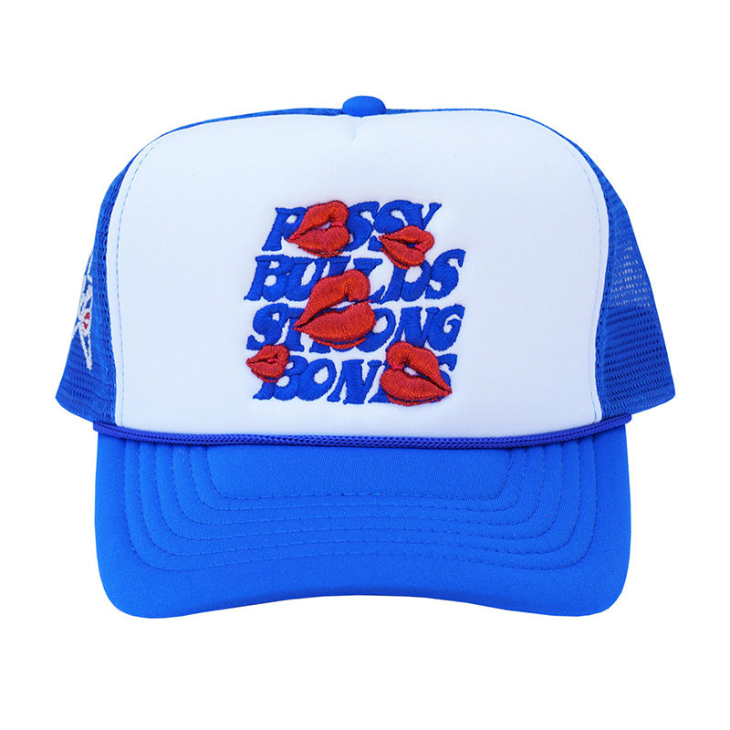 Wholesale Lips Hat Mesh Cap Letters Embroidery Baseball Cap ACC-HT-JiangSheng001
