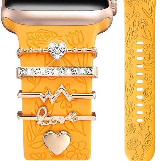 Wholesale Gold Love Themed Band Charms Set Of 5 For Everyday Wear Fashion Jewelry Accessory