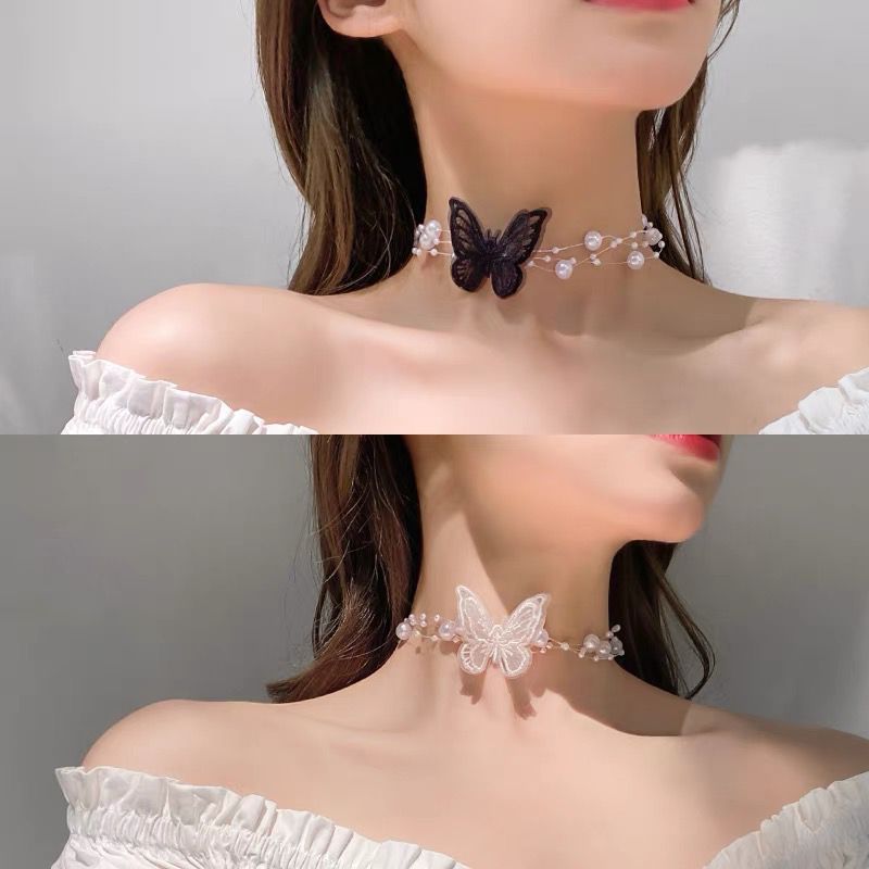 Wholesale plastic butterfly necklace