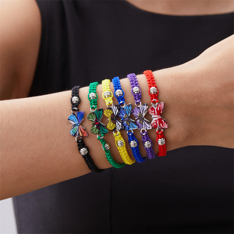 Wholesale  hand-woven couple butterfly bracelet