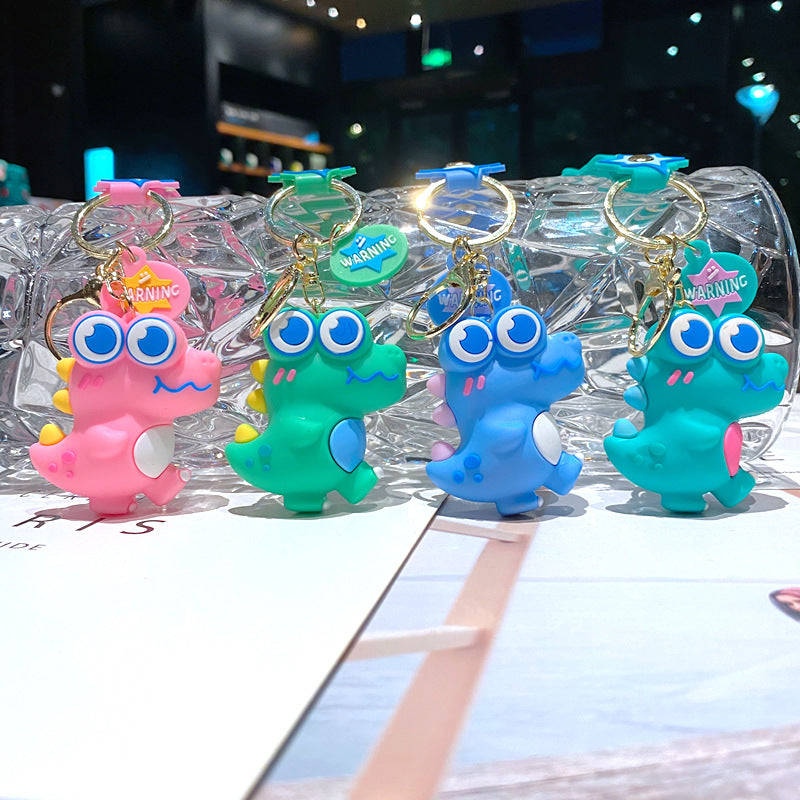 Wholesale Cartoon Doll Big Eye Dinosaur PVC Soft Glue Keychain Creative Keychain ACC-KC-XinShu003