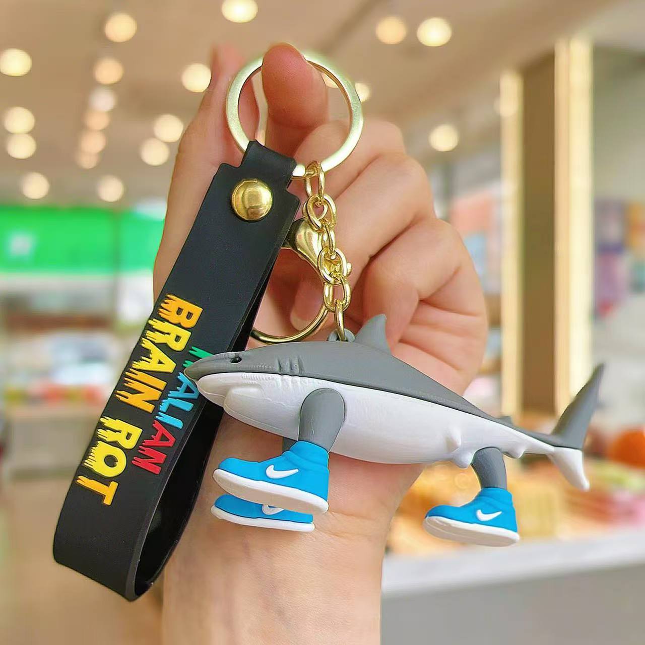 Wholesale Shanhaijing Keychain Gum Stick Shark Marine Life Hanging Silicone Frog Hanging Keychains