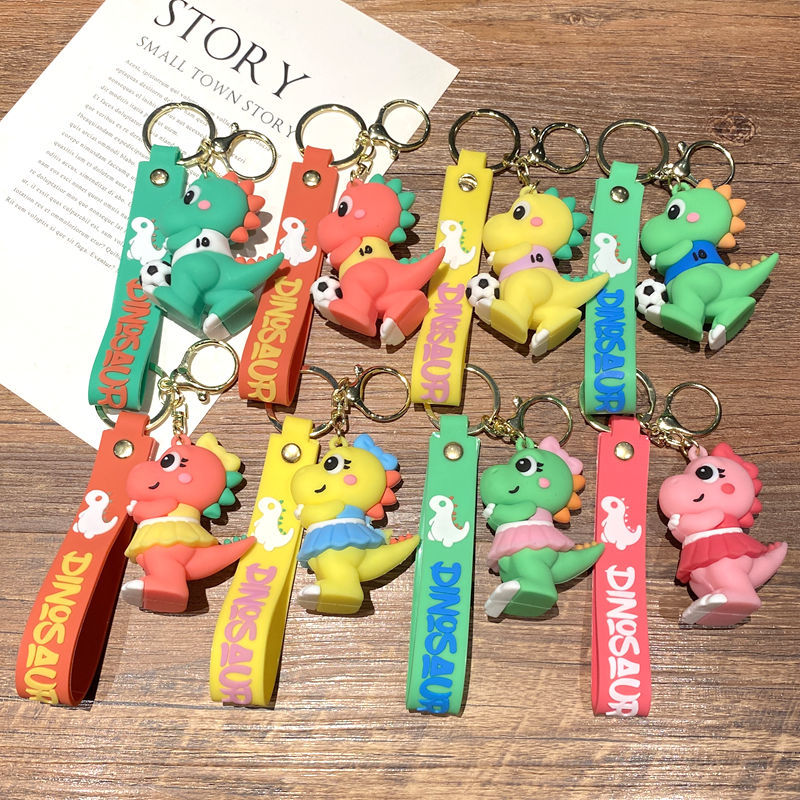 Wholesale Cute Cartoon PVC Keychain Dinosaur Pendant