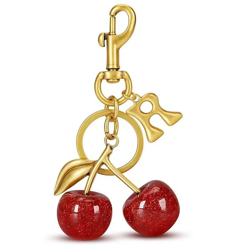 Wholesale Cherry Bag Charm Keychain Trendy Car Key Accessory Stylish Gift For Women Boutique Resale