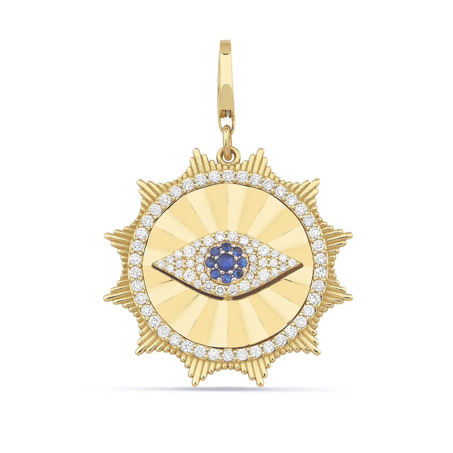 Wholesale Stainless Steel Sun and Moon Eyes Colorful Diamond Mushroom Necklace