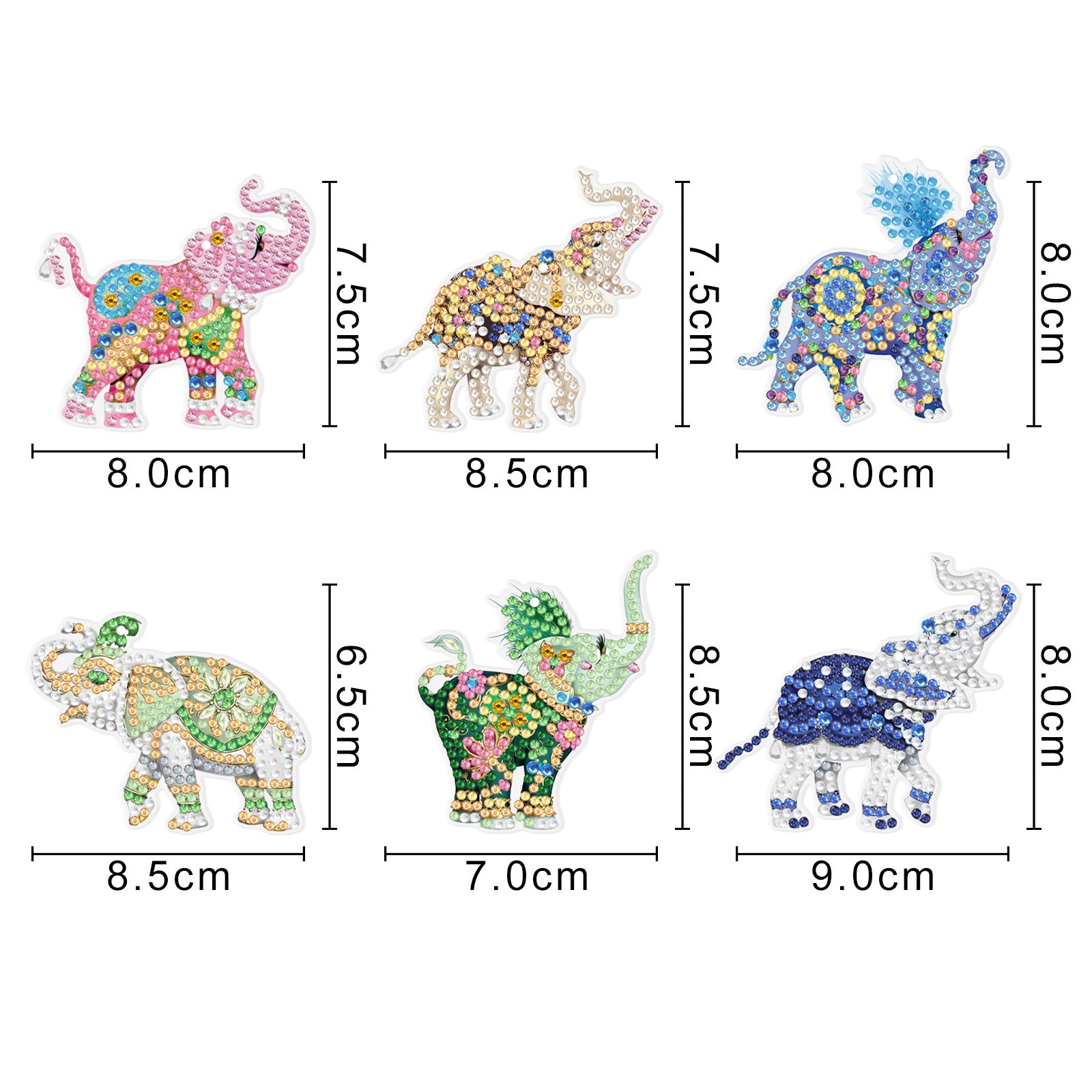 Wholesale Acrylic Cute Small Animal Dot Diamond Painting Custom Keychains ACC-KC-XingNa001