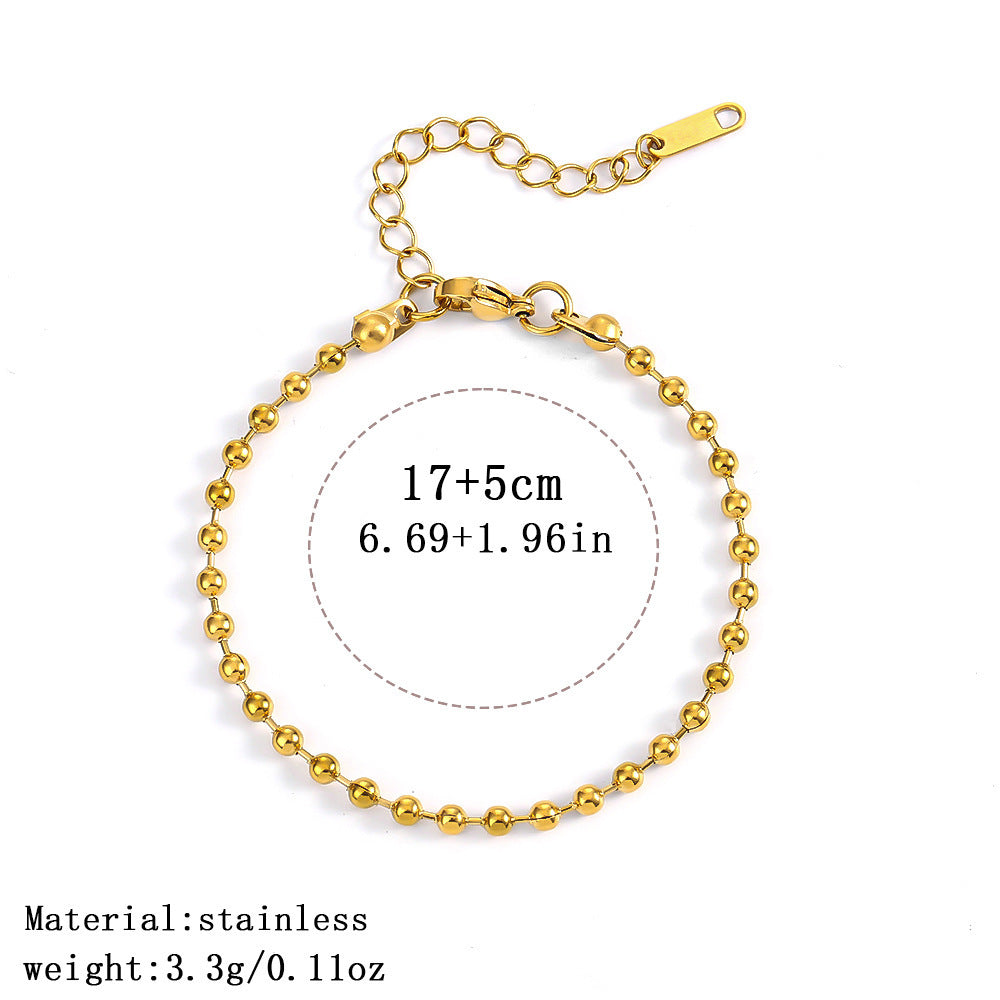 Wholesale Fashion 18K Gold Plated Stainless Steel Bracelet Set For Women Modern Layered Chain Bracelets Chic Jewelry Accessory Gift